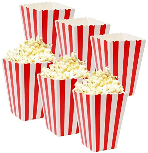 kuou 15 Pcs Popcorn Boxes, Popcorn Bags Reusable Popcorn Bucket Popcorn Favor Boxes for Movie Night, Party, Birthday (4.5 Tall x 2.7 Square)