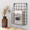 Holdfiturn Wall-Mounted Magazine Rack 30 * 25 * 10CM Metal Magazine Newspaper Holder Rack File Simple Newspaper Basket,Magazine Rack for Door(Black)