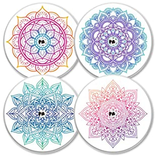 MySweetStitch | Freestyle Libre 1 & 2 Sensor Sticker 4er Set Mandala | mit Belüftungsloch | Made in Germany