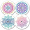 MySweetStitch | Freestyle Libre 1 & 2 Sensor Sticker 4er Set Mandala | mit Belüftungsloch | Made in Germany