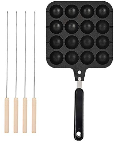 Pan Takoyaki Grill Pan, Antiaderente Takoyaki Mould 16 Scomparti Casserole Grill Pan Meatball Pan Utensili di Cottura Vassoio Rotondo Pancakes per Gamberetti Grigliati Takoyaki e Uova di Quaglia