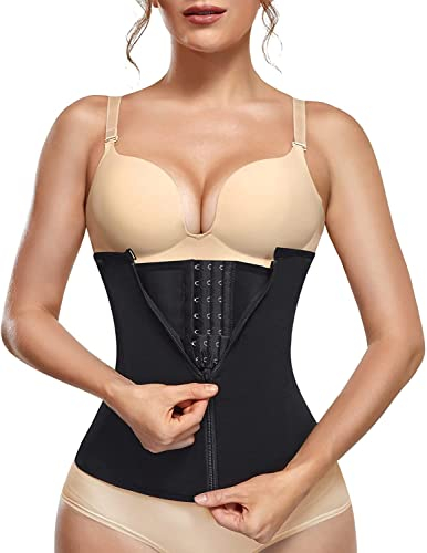 KUMAYES Korsett Damen Waist Trainer Cincher Korsage Taillenformer Bauchweggürtel Corsage Shapewear Damen bauchweg (Schwarz, XL)