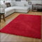 TT Home Wohnzimmer Teppich Hochflor Langflor Shaggy Soft Unifarben Modern Einfarbiges Design, Farbe: Rot, Größe:Ø 120 cm Rund