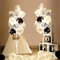 Black and White Balloon Stands for Floor with Lights - 2 Pack Light Up Balloon Column Stands Kit Used for Wedding Anniversary and Party Decoration Make Your Holiday More Luxurious