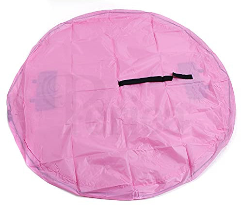 Periea ‘Ella’ Toy Storage Bag & Mat – Draw String Lego Storage (43cm, Pink)