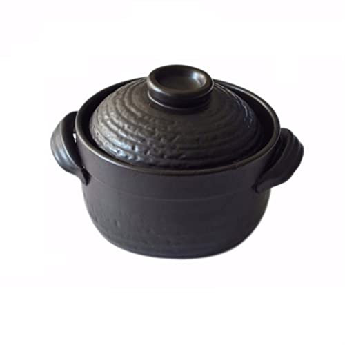 QINGGANGLING999 Casserole Dishes Retro Old One Person Fast Cooked Small Clay Pot Rice Cooker Casseroles ，Two Cover Stoneware Pan Saucepan Casserole Pot