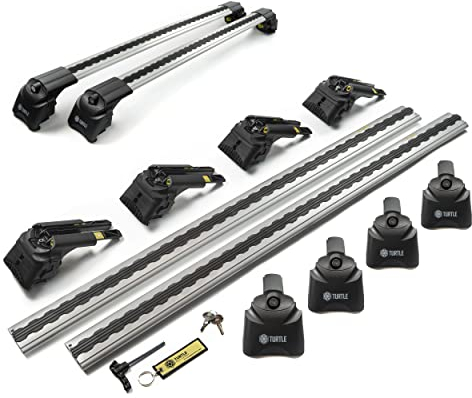 Turtle AIR2 | Dachgepäckträger Dachträger | Kompatibel mit Ford Galaxy 2015-; Dient der Montage von Dachboxen, oder Dachfahrradträger, Leiter | Robuste Konstruktion aus Aluminium | TÜV