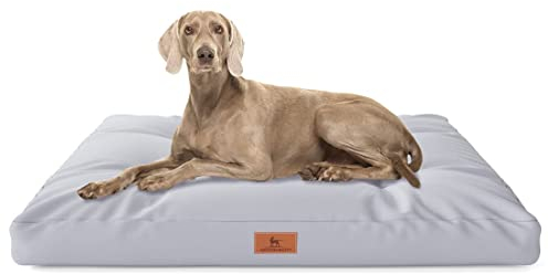 Knuffelwuff Hundekissen Gatsby aus Oxford-Gewebe 65 x 90cm Grau - rutschfeste Unterboden - leicht zu reinigen - für große, mittelgroße und kleine Hunde