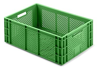 PROREGAL CHEFGASTRO Eurobehälter Obst- und Gemüsekasten | HxBxT 22x40x60cm | 43 Liter | Grün | Obst-Gemüsekiste, Obstkorb, Transportbox