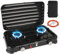 Réchaud de camping à 2 brûleurs avec couvercle, 4,4 kW - Réchaud à gaz GPL avec bouton d'allumage de voiture, tuyau et régulateur de pression de gaz de 50 mbar - Table de cuisson à gaz portable avec