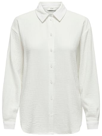 JDY Damen Musselin-Bluse JDYTheis Langarm 15271018 Cloud Dancer XXL