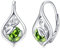 August Geburtsstein Ohrringe 925 Sterling Silber Ranke Leverback Ohrringe für Frauen Geburtsstein Creolen Schmuck für Frauen (Peridot)