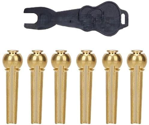 Pinzas para guitarra (6 unidades, latón, cobre, para guitarra acústica con puente de guitarra, recambio para guitarra)