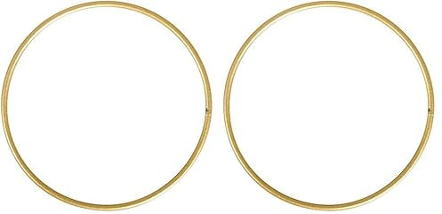 Rayher 2505306 Metallring, gold beschichtet, 25 cm ø, Stärke ca. 3,5 mm, Drahtring zum Basteln, für Wickeltechnik, Traumfänger Ring, Makramee Ring, Floristik (Packung mit 2)