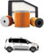 Kit Tagliando 4 Filtri per CITROÃ‹N C3 Picasso 1.6 BlueHDi 100 73 kw anno 2015<>2023