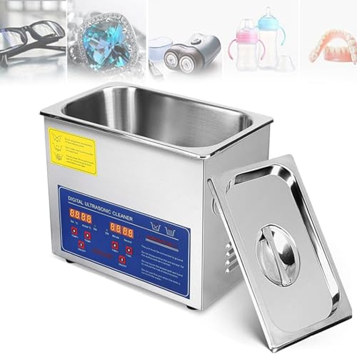 Nettoyeur à Ultrasons Portable, Machine De Nettoyage De Disques Vinyles à Ultrasons, Lave-Disque, Nettoyeur à Ultrasons Industriel Professionnel En Acier Inoxydable,Bijoux, Prothèses Dentaires,10L