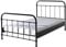 möbelando Metallbett >New York< in Schwarz aus Metall - 210x111x128,5cm (BxHxT)