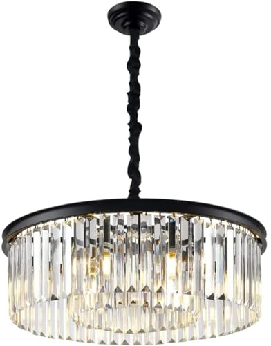 Moderner Kristall-Kronleuchter Semi Flush Mount Deckenleuchte Leuchte 2-Stöckige K9-Kristall-Hängelampe Für Esszimmer Kücheninsel Wohnzimmer Schlafzimmer Flur,Schwarz