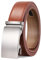 LAKIDAY Gürtel Herren, Braun Ratsche Automatikschließe Gürtel für Herren Business Anzug, Ledergürtel, 35mm Gürtel, Größe Einstellbar 11-Braun-125