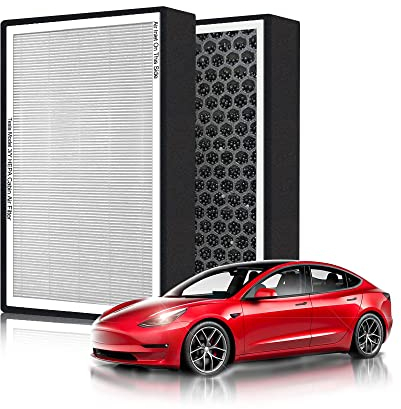 Arcoche Tesla Model 3 Model Y Filtro Aria, Filtro Abitacolo con Carbone Attivo, Accessori di Ricambio Filtro HEPA per Model 3 Model Y 2016-2024 (2 Pezzi)