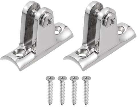 Uxcell 2pcs Bimini Top Deck Hinges, 316 Stainless Steel Boat Deck Hinges Bimini Top Fitting Hardware with Quick Release Pins