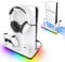 reiie PS5 Slim Cooling Stand with Dual Controller Charging Station, Multi-functional PS5 Slim Stand with RGB Light&Headphone Hook&2-Level Silent Fan for PS 5 Slim Digital/Disc