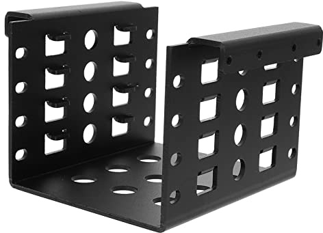 HOMSFOU Festplatten Montagehalterung 4-schacht 2,5-Zoll Aluminiumlegierung Schwarze Festplattenhalterung mit Wärmeableitung für PC Gehäuse