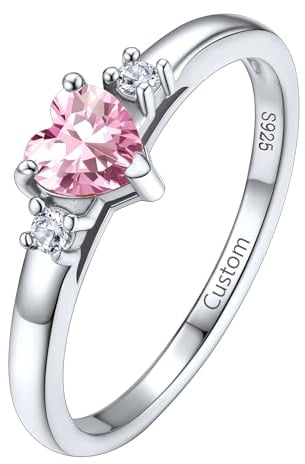 Supcare Silberringe mit Stein Damen Ringe 925 Eheringe Ring Verlobungsring mit Geburtsstein Trauringe Engagement Ringe mit Gravur Text Vorsteckring Antragsring Modeschmuck für Jahrestag