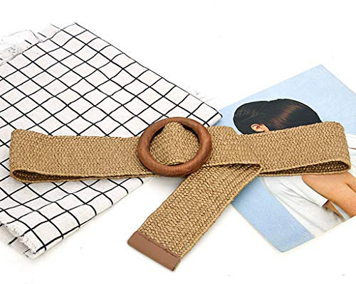 liaddkv Faux ceinture vintage large, paille, bonnet à boucle pour adolescentes et filles, a, taille unique
