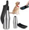 Gourde pour chien - 750 ml - Pliable à 180° - Portable - En acier inoxydable - Pour la formation - Noir - 1