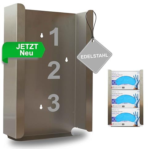Generisch Wandhalterung für Handschuhe Handschuh Halter Handschuhspender für Einmalhandschuhe Nitrilhandschuhe (für 3 Boxen) - Edelstahl Handschuhhalter - Handschuh Halterung für Einweghandschuhe