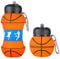 MOPQMKT Botella Agua Silicona Deporte - Botella de agua plegable para niños y niñas sin bpa, Capacidad 550ml Exterior Portable Juegos Escolar Niñas y Adultos Apta Lavavajillas (Baloncesto)