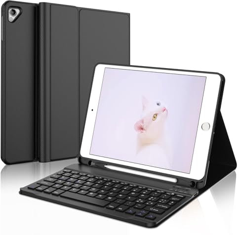 Custodia con Tastiera per iPad 6 Generazione 9.7 2018, Cover Tastiera per iPad 6a Gen 2018, iPad 5a Gen 2017, iPad Air 2/1 2014/2013,iPad Pro 9.7, Tastiera Italiano Magnetica Staccabile, Nero
