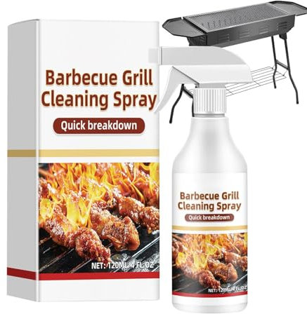 BBQ Grill Rostentferner | No-Stick Barbecue Grill Reiniger, 120 ml BBQ Grill Reiniger, Grill und Rost Reiniger Spray für sichere Reinigung verbrannter Lebensmittel und Fett vom BBQ