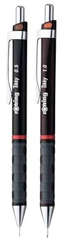 rOtring Tikky Lot de porte-mines Cc 1,0 mm Corps bordeaux et corps noir 0,5 mm