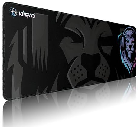 Kimpad ProEdge Series - Gaming-Mauspad XL - Lion Kopfhörer Fuchsia/Violett 80 x 30 x 3 mm - Naturkautschuk, wasserdicht, robuste Kanten, Präzision & Kontrolle, geeignet für PC Laptop, elegantes