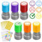 FULHANY 6 StüCk Stempel Inklusive 20 Aufkleber,Stempel Lehrer,Lehrerstempel,Lehrerstempel Grundschule,Belohnungsstempel FüR Ermutigung, Lob, Bildung, Design Von Studentischen Arbeitsbesprechungen