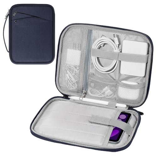 MoKo 7-8 Pulgadas Tablet Funda de Transporte con asa, Bolsa de Viaje Acolchada de protección para iPad Mini A17 Pro 8,3'' 2024, iPad Mini 6 8,3 2021, i-Pad Mi-ni 5 7,9 2019, Índigo