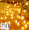 Catena luminosa a LED a batteria, 10 m, 100 LED, per interni, 8 modalità, dimmerabile, con timer, impermeabile, a sfera, ideale per esterni/interni, Natale, matrimoni, feste, giardino (bianco caldo)