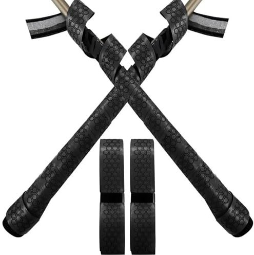 Nyutcwe 2 Packs Bat Grip Tape, 40 Länge Baseball Bat Grip Tape 1, 75 mm Vorgeschnittene und Ganze-Kleber-Golf-Pro-Feel-Ersatz für Fledermäusegriffe, schwarz