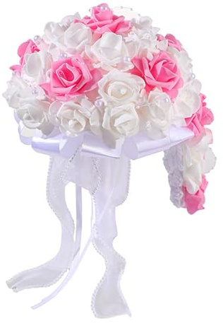 Bouquet da sposa fiori artificiali bianco bouquet proposta festa matrimonio ricevimento resina rose sposa