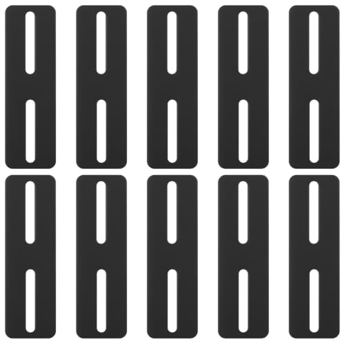 McBlast 10 Uds. Placa Plana 2 Ranuras 130x40x3 mm | Piezas metálicas perforadas para unir muebles, montaje sencillo, acero robusto, larga duración.