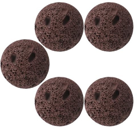 Lurrose Sauna Vulkansteine mit 4cm Durchmesser aus Natürlichem Vulkangestein 5 Stück Hitzebeständig für Verbesserten Dampfausstoß im Heim und Gewerbesauna Geeignet