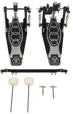 Doppelfußmaschine Für Schlagzeug, Einstellbare Spannung, Aluminiumlegierung, Schwarz - Kraftvolle Performance, Rutschfestes Design, Für Bass Drum Jazz Und Rock