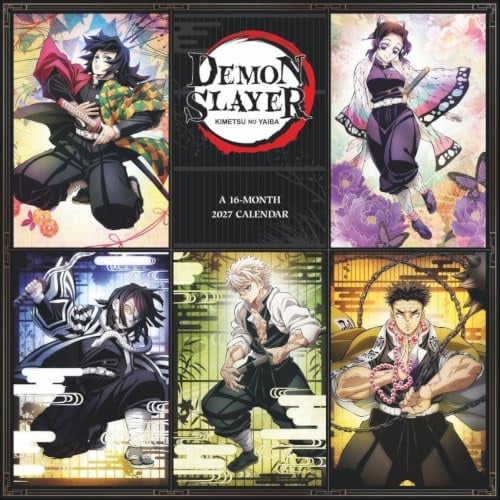 Demon Slayer Broschurkalender 2027: Perfekt für Fans der erfolgreichen Shonen-Anime-Serie über Tanjiro Kamado & seine Schwester Nezuko. Manga-Kalender mit 12 rasanten Actionszenen