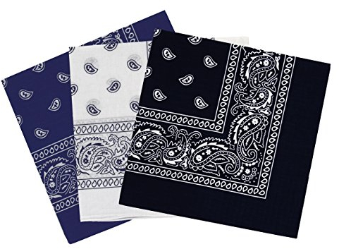 Set 3 bandanas paisley damen und herren 57x57cm
