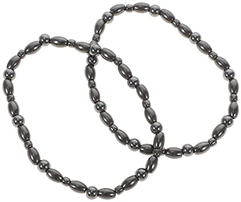 HEALIFTY Fußkettchen Armband 2 stücke Gesunde Pflege Gewichtsverlust Fußkettchen Magnet Armband Elastisches Armband für Frauen und Mann (Schwarz)