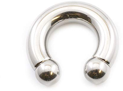 BodyJewelryOnline Hufeisen-Schmuck, 00 Gauge (10 mm), perfekt für Prince Albert Piercing, Innengewinde, Edelstahl