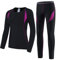 HAINES Thermounterwäsche Skiunterwäsche Damen Winter Warm Funktionsunterwäsche Atmungsaktiv Thermo Unterwäsche für Frauen Rosa,Gr.42