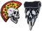 Aufnäher, Motiv: Pizzaschädel (Punk), bestickt, zum Aufbügeln, für Taschen, Jacken, Westen, Jeans, Kleidung